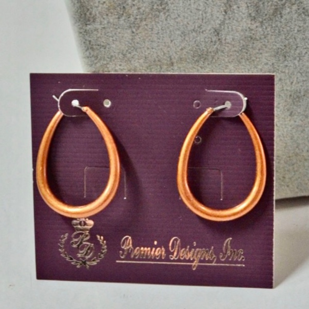 Premier Designs Echo hoop earrings in copper finish